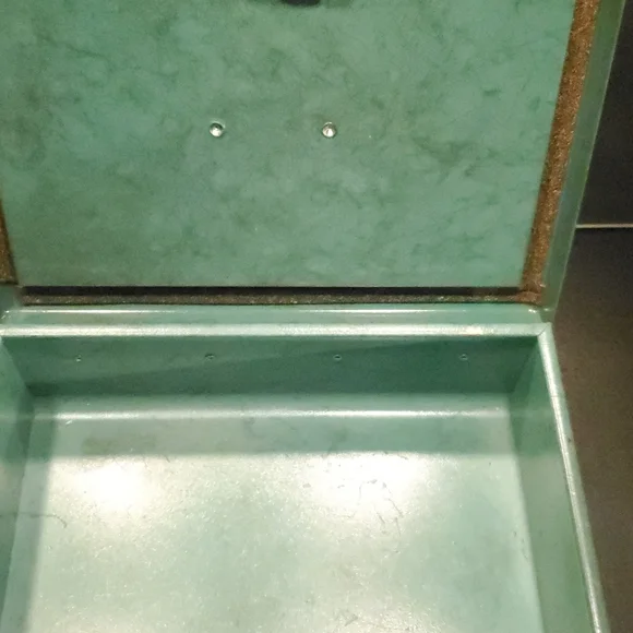 Vintage Sears Roebuck and Co. Security Box Teal with Lock and Key